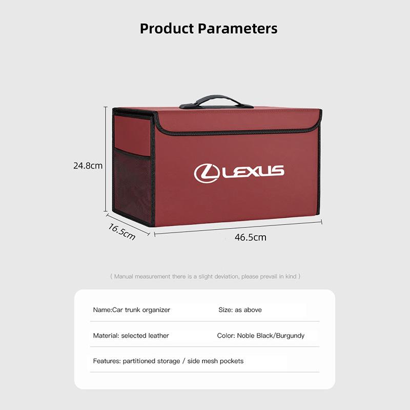 Car Trunk Leather Storage Box Auto Interior Organizer Accessories For Lexus F-SPORT ES RX NX LS UX LM LX GX LC RZ IS CT GS RC HS