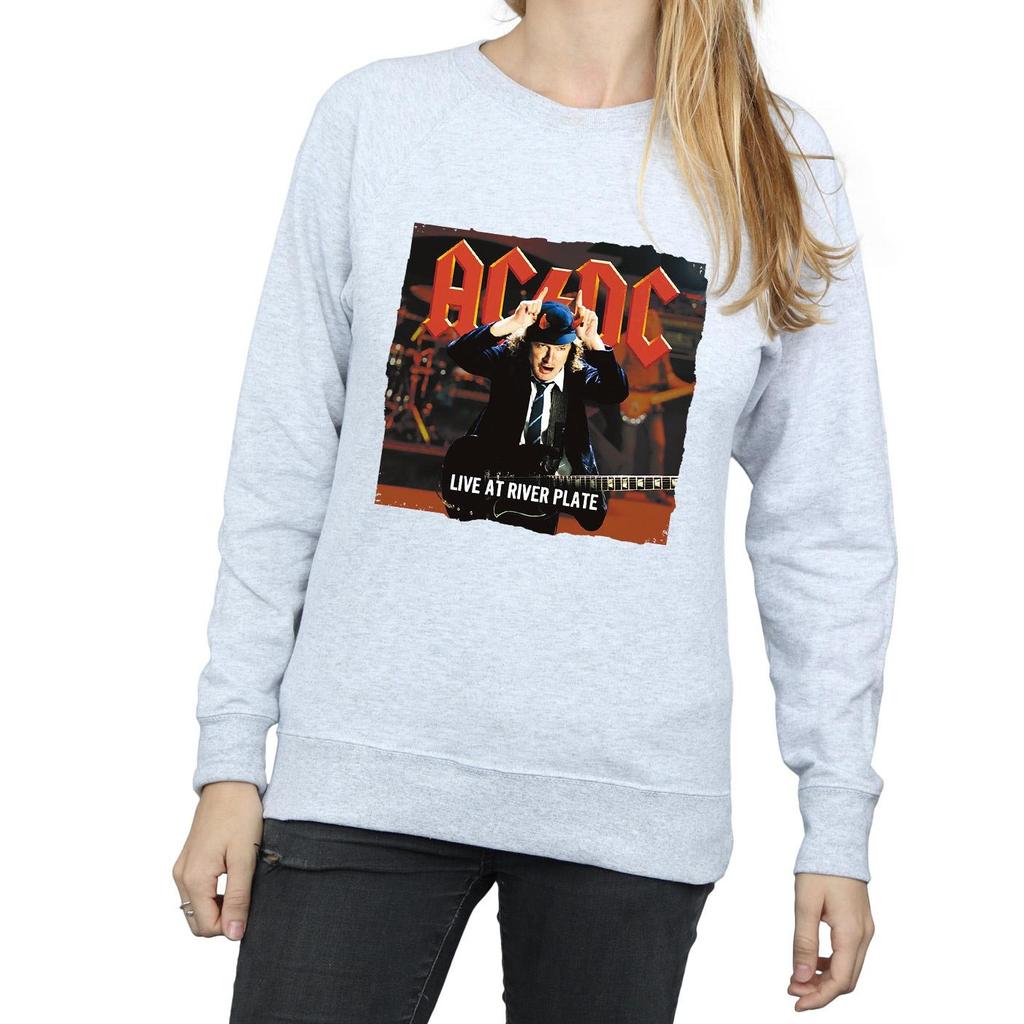 AC/DC Womens/Ladies Live At River Plate Columbia Records Sweatshirt