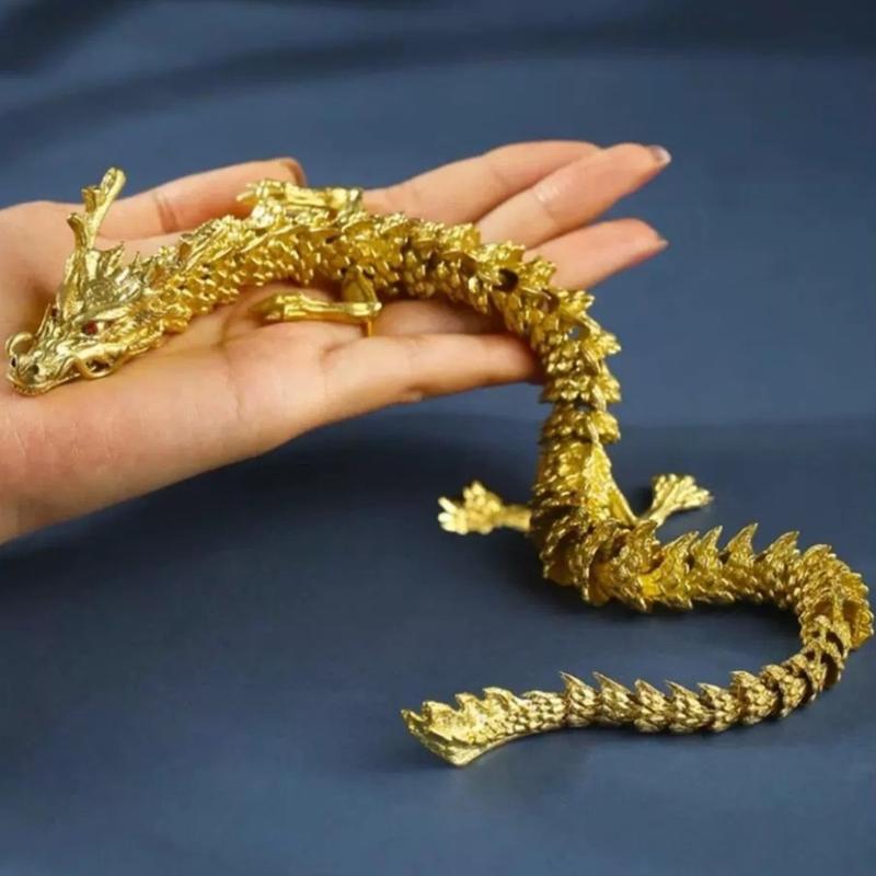 Flexible Joints Articulated Fidgety Toy Chinese Dargon Figurine Statue with Detailing Home Decors 3D Printed Dragon