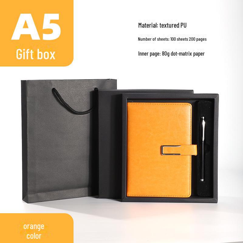 Premium Business Leather Notebook Gift Set with Custom Logo, A5/B5 Sizes, Thick Conference Notepad