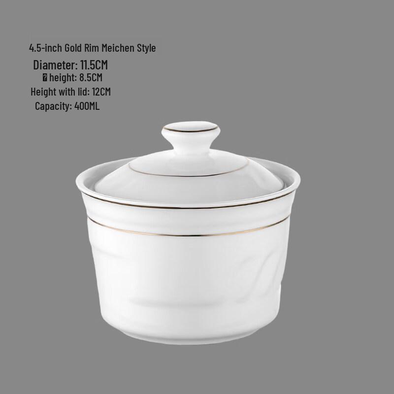 

Ruhan Commercial Ceramic Water-Insulated Stew Cups with Lids