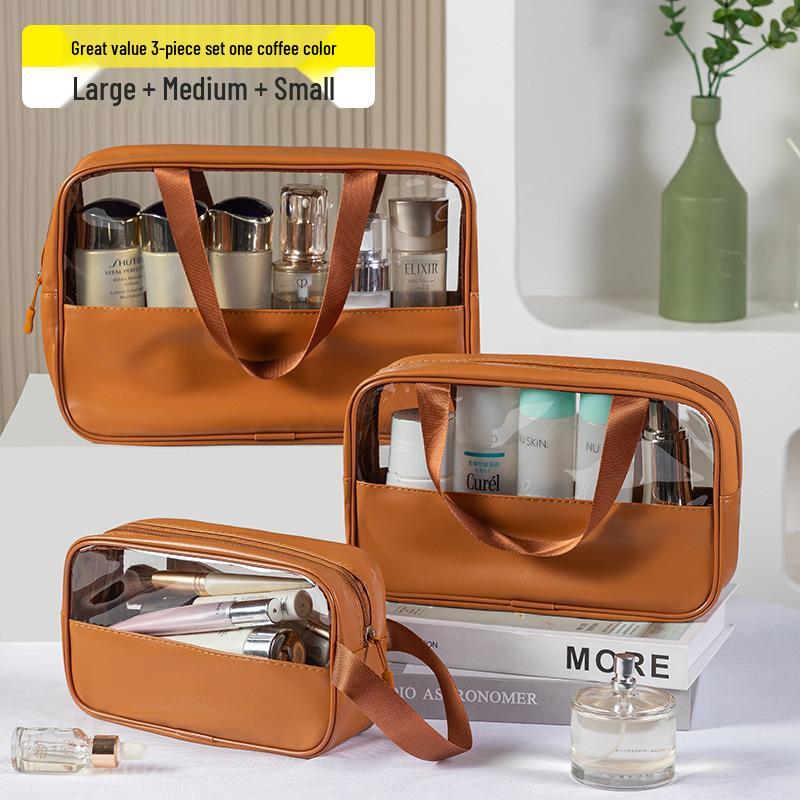 Summer Cooling Transparent Waterproof Makeup Bag - Large Capacity, Portable, Fashionable Storage Solution.