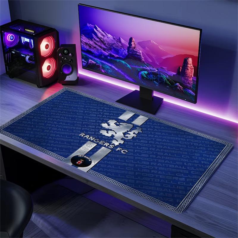 Rangers FC Logo Color Mouse Pad Large Gaming Table Cushion Non-slip Laptop Tablet Big Mousepad XXL Mat Mini PC Playmat With Lock Edge