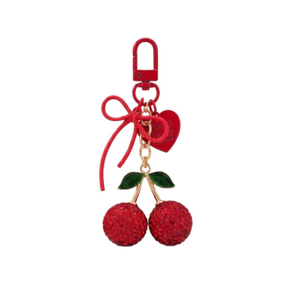 Sparkly Fruit Cherry Keychain Heart Butterfly Bow Car Key Ring Bag Accessory  Purse Decoration