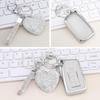 For Lexus Key Fob Cover with Diamond Heart Keychain, Car Accessories TPU for Lexus RX ES GS LS NX RS GX LX RC LC Smart Key, Silver Clear