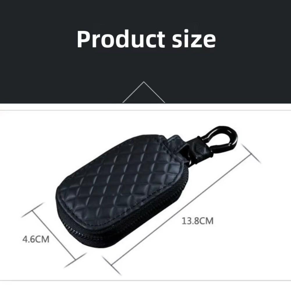Zipper Key Pouch Leather Keys Organizer Durable Car Key Case