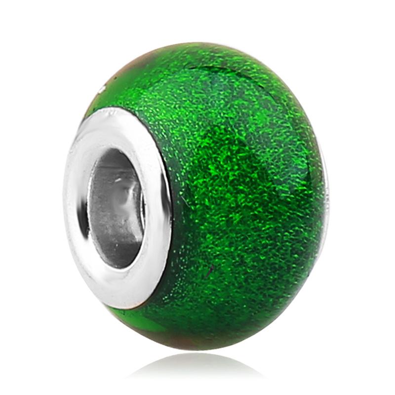 Daisy Flower Round Murano Glass Beads for Charm Bracelet Pendant DIY Jewelry