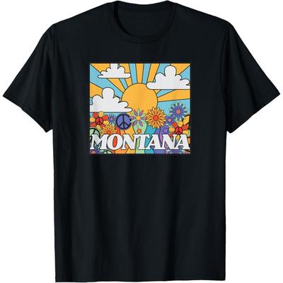 Montana Retro Vintage Mountain Outdoors State Graphic T-Shirt