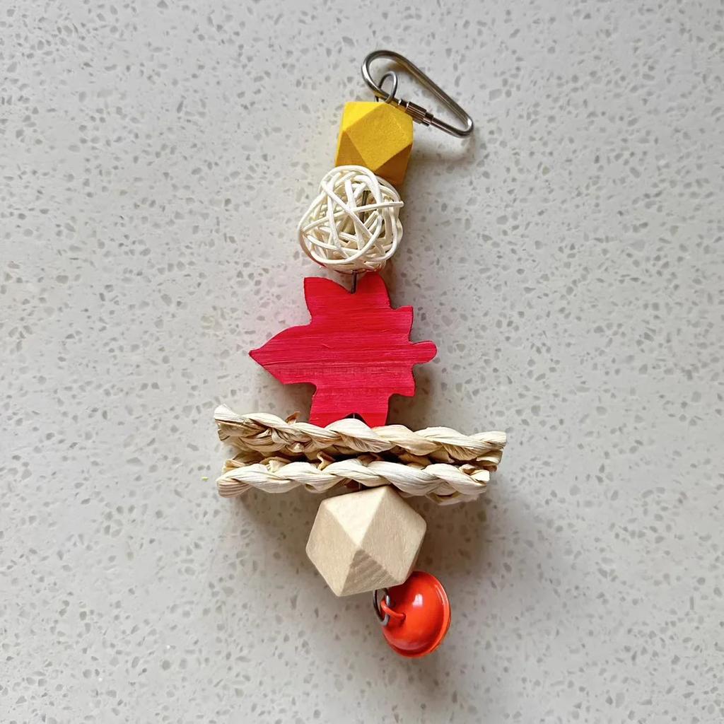 Bird Cage Toys for Parrots Wood Birds Swing Reliable Chewable Bite Bridge Parrot Toy Colorful Bird Chewing Toy Pet Supplies