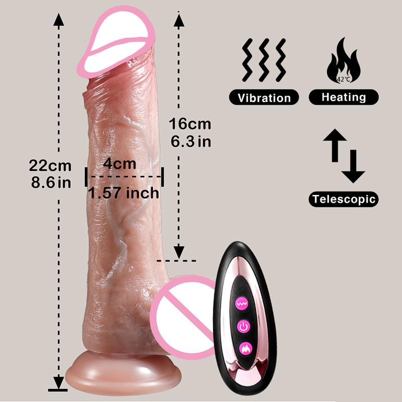 Großer Weicher Penis Vibrator Realistischer Dildo Sex Spielzeug Für Frau Teleskopischer Penis Spielzeug Künstlicher Penis G-Punkt Vibrator Stoßender Sex Spielzeug