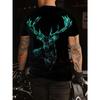 Randigt mönster T-shirts Sommar Björn Hjort Djur T-shirts Herr Streetwear 3D-tryck T-shirt Mode O-hals Kortärmade toppar