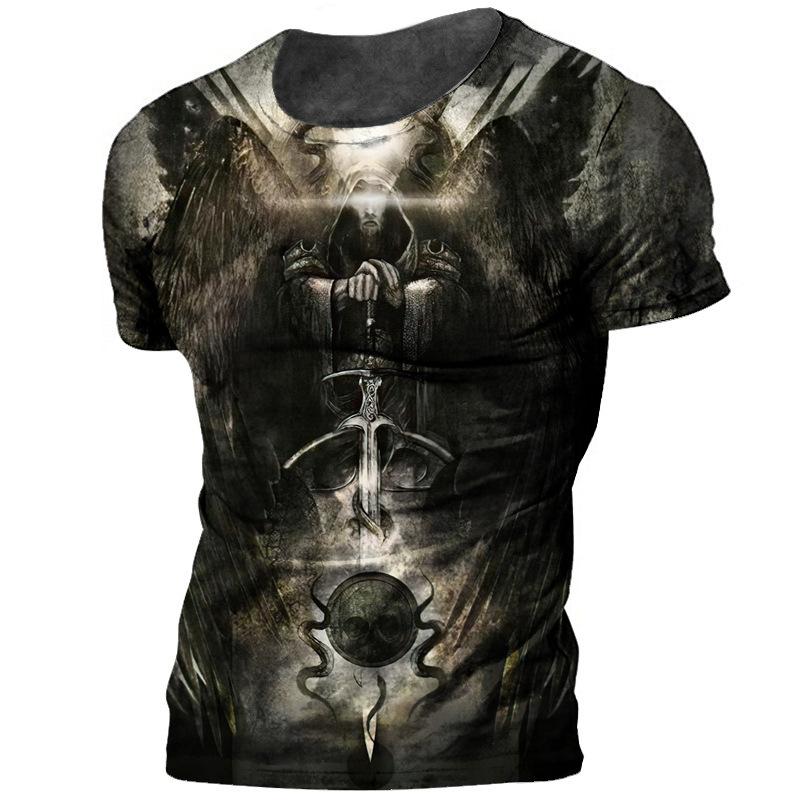 Summer New Trendy Men's Loose Breathable Round Neck Short Sleeve 3D Digital Printed Sports T-shirt