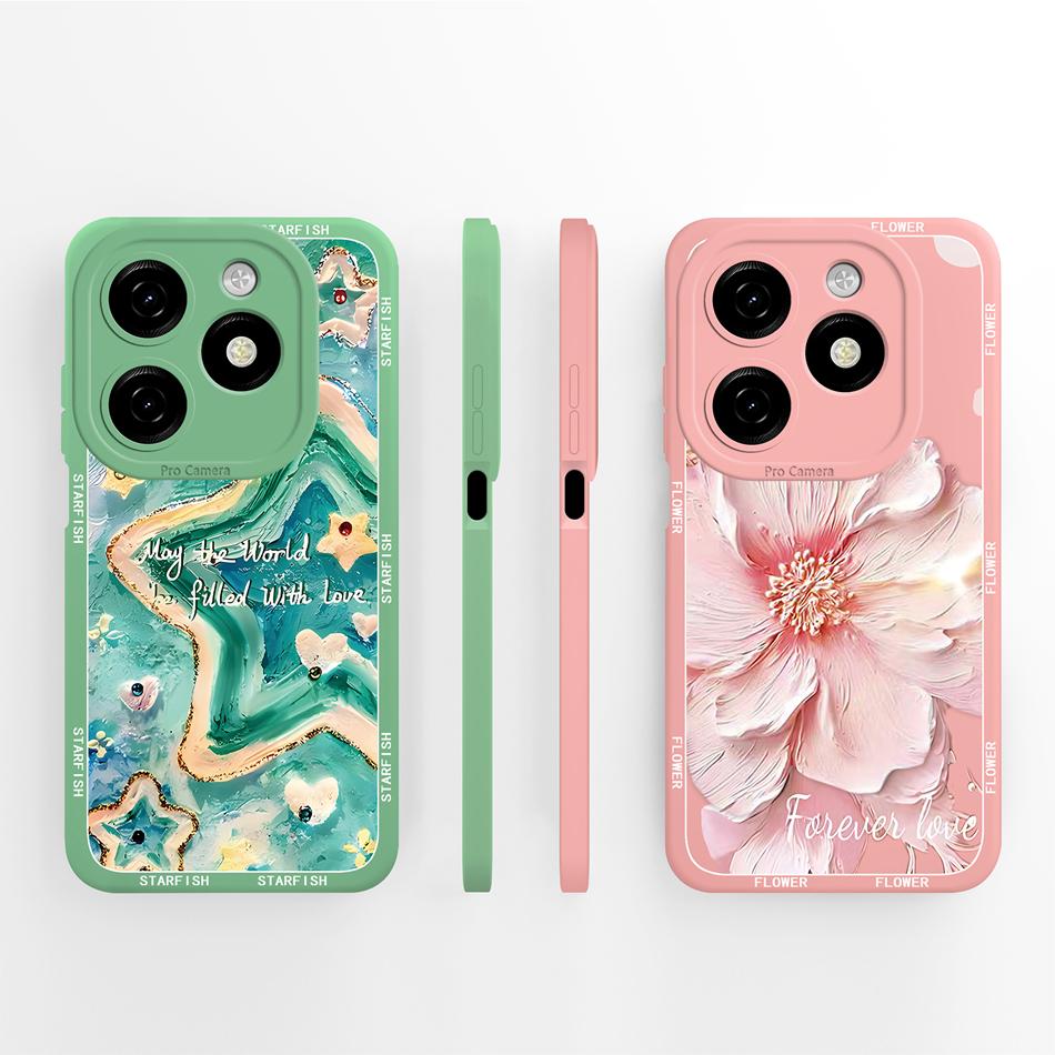 For itel P55 Plus Case Fashion Design Back Cover For itel P 55 4G 5G Soft Liquid Silicone Full Protection Anti Drop Phone Shell