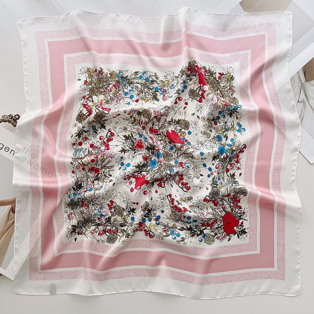 Spring and Summer Graffiti Flowers 71 * 71 Square Scarf Travel Sunscreen Headscarf Practical High-end Scarf for Mother