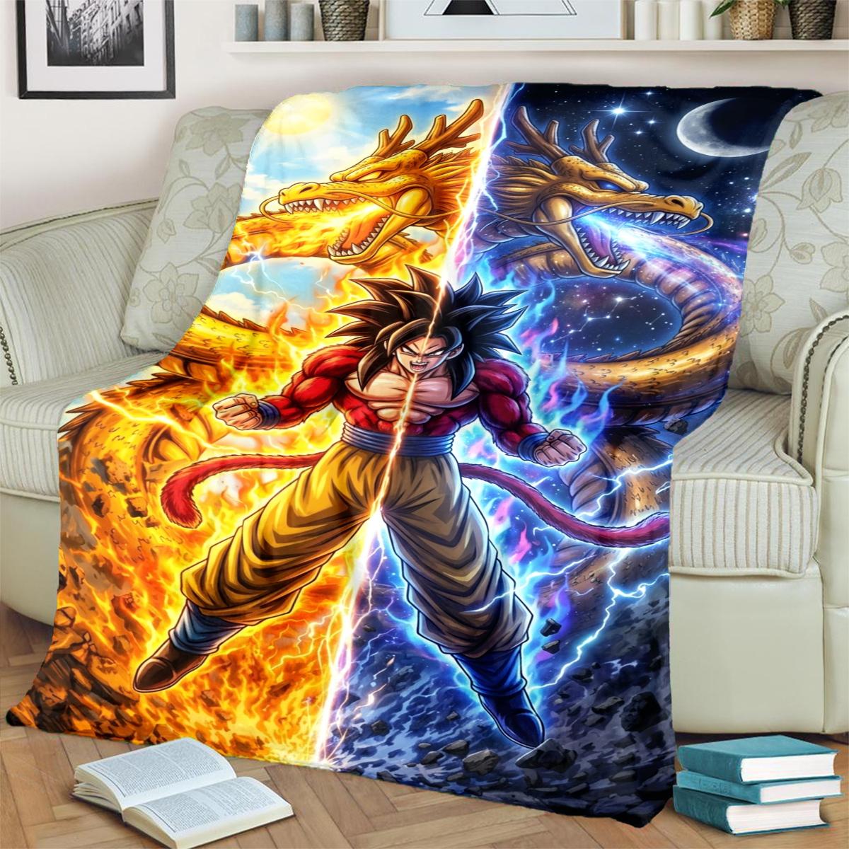 

Dragon Ball! Themed Print Blanket Warm Flannel for Bedrooms, Sofas, Beds, Chairs, Picnics, Travel 75x90cm