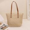 Simple Tote Bags New Women's Fashion Retro Grass Woven Bags Solid High Capacity Trend Versatile Lady Shoulder Bags Beach Bags