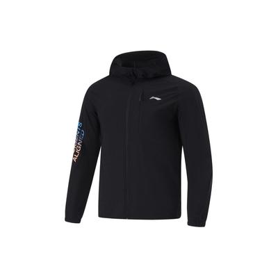 Fitness Serie Einfarbig Kapuzenjacke Eisgefühl Slim Fit Sportjacke Herren Jacke Schwarz AFDU413-3