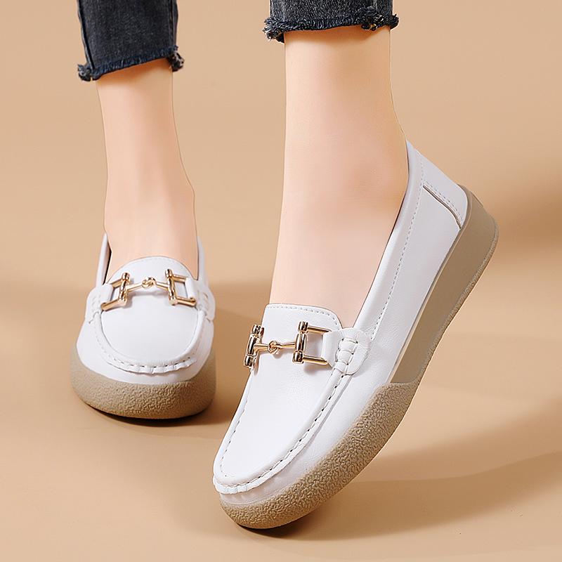 Women's Loafers Leather Driving Moccasins Comfort Flats Casual Slip On Walking Minimalist Summer Breathable Shoes