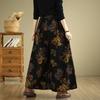 Women's Elastic High Waist Wide Leg Pants Loose Fit Floral Printed Denim Palazzo Casual Trousers