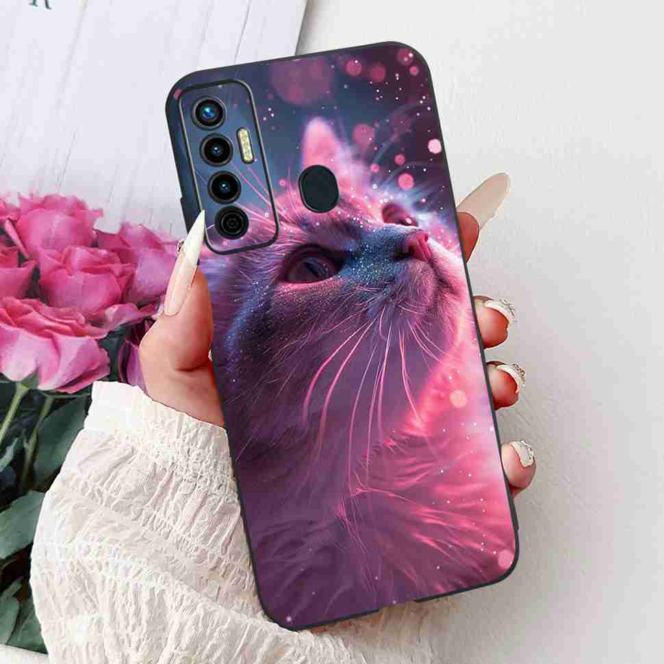 Cute Cat Cover For Tecno Camon 17 Case CG6 CG6j Silicone Soft Protection Shell For Tecno Camon 17 Camon17 Back Cover Casing 6.6"
