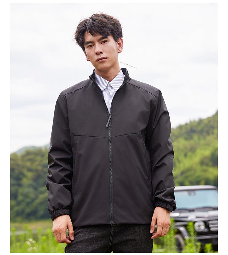 Custom Logo Stand Collar Business Windbreaker Jacket - Spring/Autumn Embroidered Team Uniform