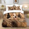 3er Set Niedliche Hundetier-Print Weiche Kernlose Bettbezug-Set, Mehrere Größen Schlafzimmer Bettwäsche Dekoration, Maschinenwaschbar