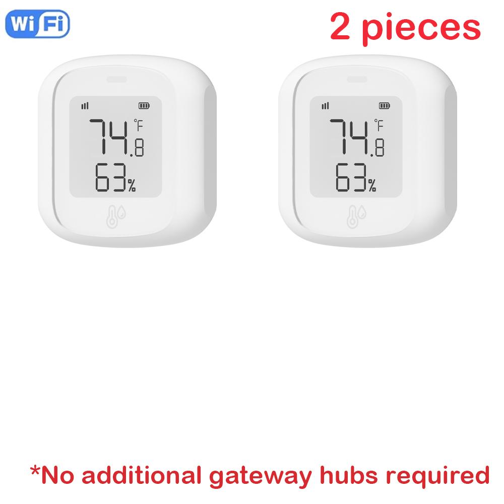 ZigBee / WIFI Temperature  Humidity Sensor For Tuya LED Screen  Smart Linkage Thermo-hygrome Voice Control For Google Home Alexa