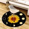 1pc Office Carpet Chair Mats Sunflower Moon Phases Night Sky Perfect for Decorating Office Chairs, Living Rooms, Or Bedrooms