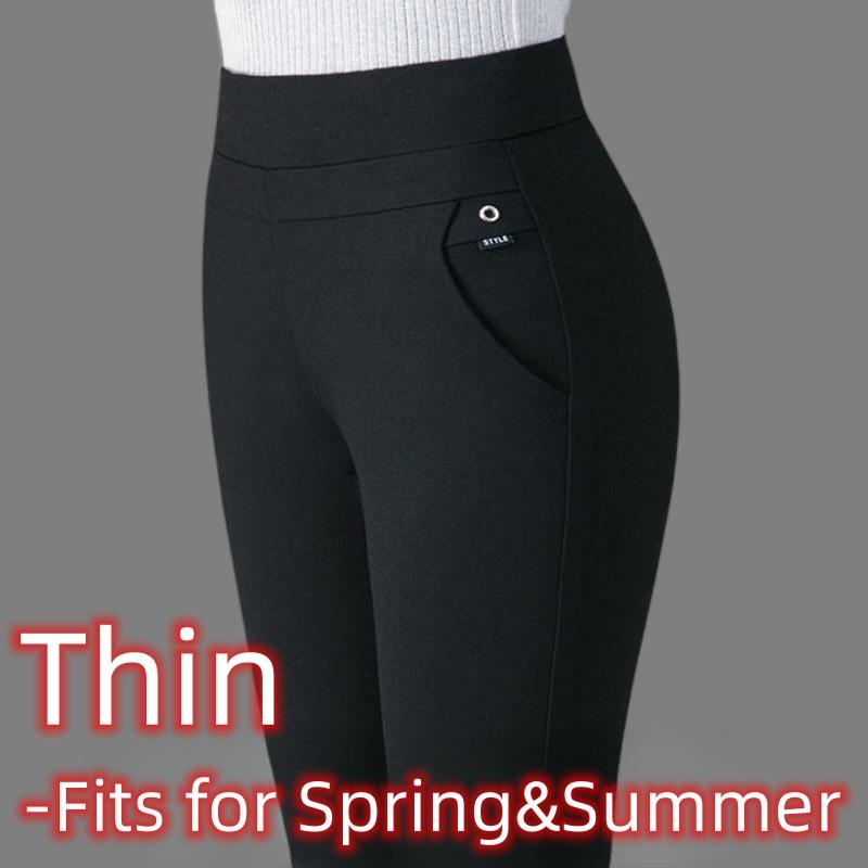 Middle-aged and Elderly Casual Women's Pants Mother Pants Loose Large Size Elastic Waist Nine-point Pants