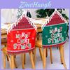 Festive Green And Red English Letter Chair Covers For Christmas Home Decoration