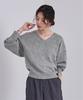 Yours Wool Blend Knit Pullover BEXU1752 Medium Charcoal V-Neck Women's