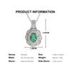 May Birthstone Natural emerald pendant Flower design 925 sterling silver necklace fine jewelry for women's engagement wear