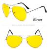 High Quality Pilot Sunglasses HD Unisex Mirror Sunglasses Yellow Night Vision Glasses for Men Women