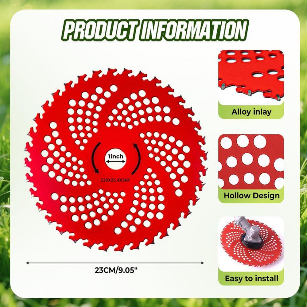 

36T Carbide Tip Brush Cutter Blades Weed Eater Blades for Trimmer Weed Eater Compatible with Husqvarna Stihl Fsx and More Weeder червоний
