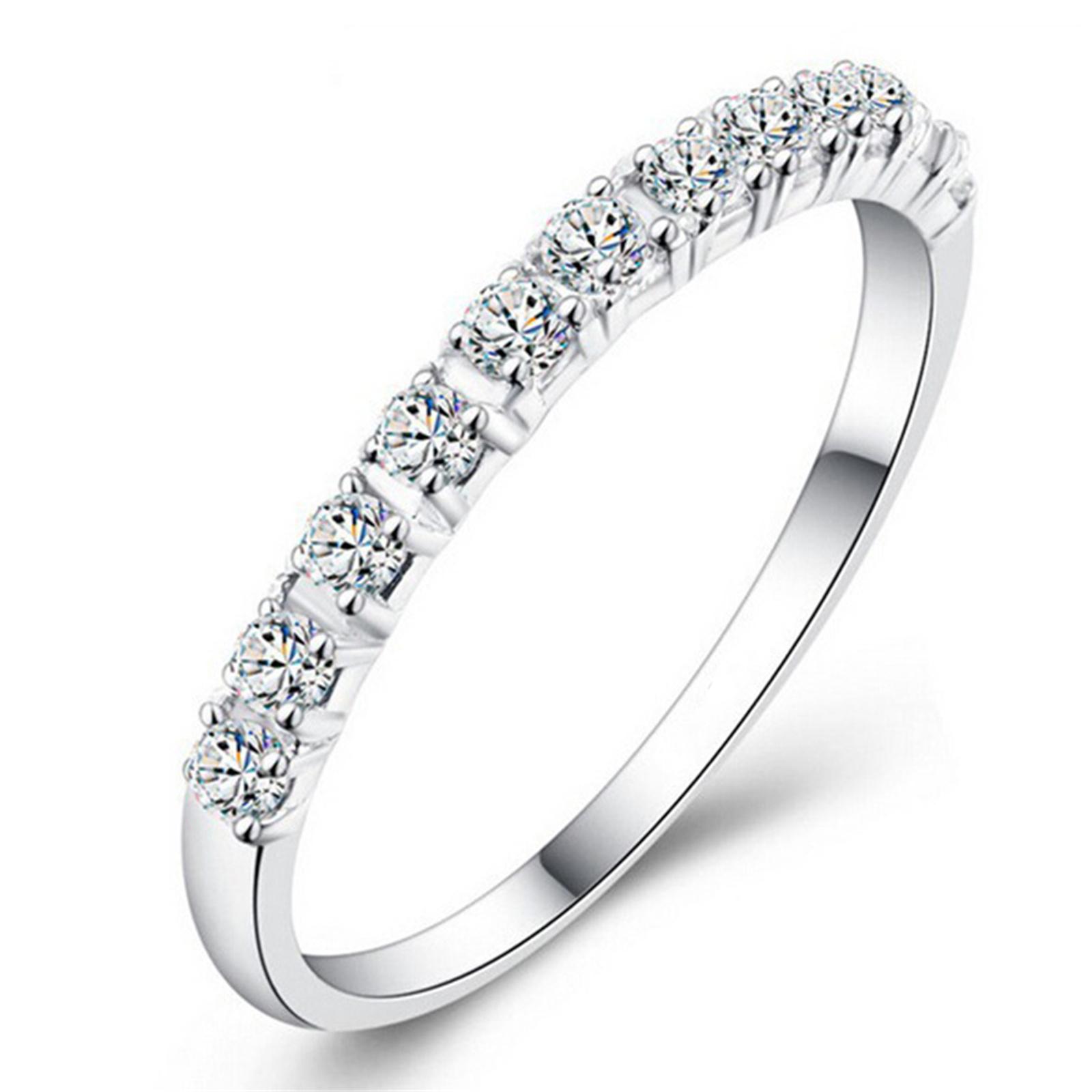 Ladies  Zircon Inlaid Ring 10 серебряный