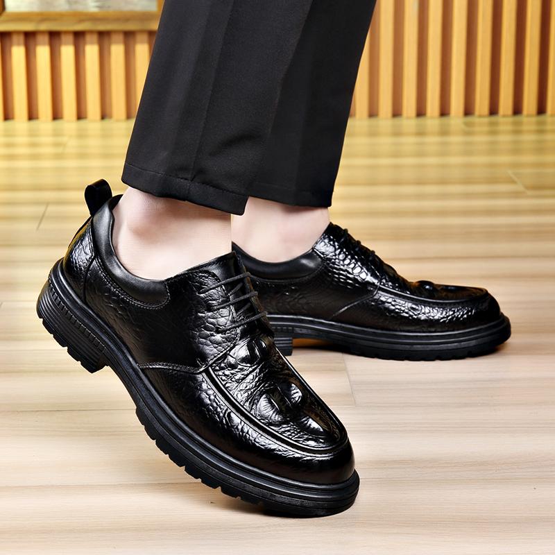 Herren Lederschuhe Schnürschuhe Oxfords Klassische Business Büroschuhe Niedriger Absatz Business Mode Herren Freizeitschuhe für Bankettkleidung Herren