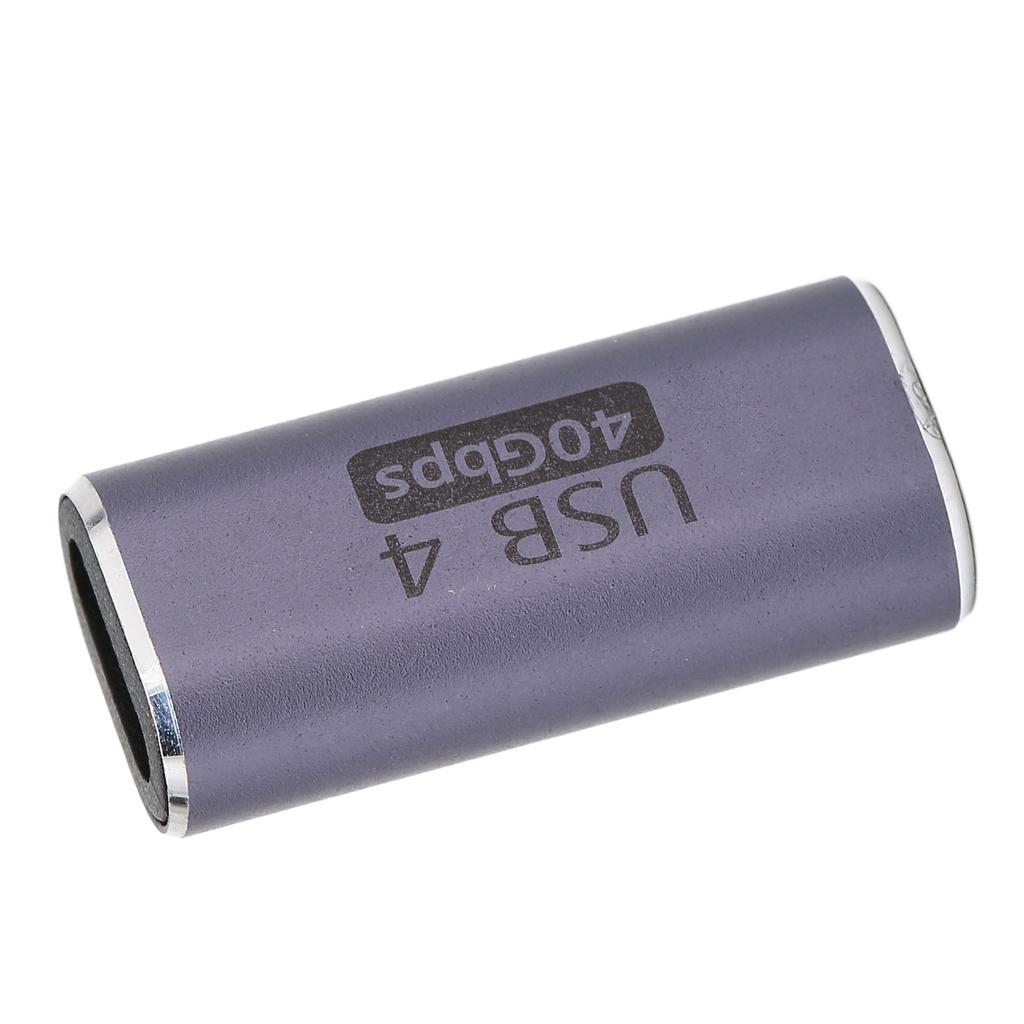 Type C Female To Female Adapter Aluminum Alloy 40Gbps 100W Coupler Extender for Tablet Mobile Phone Straight Type