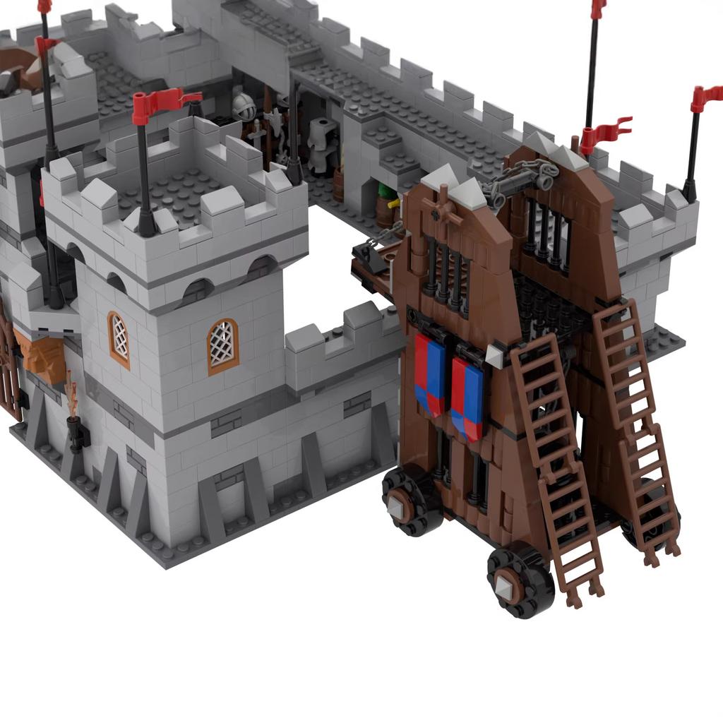 MOC Medieval Furniture Building Blocks Cannon Sheepskin Leather Rack Spinning Wheel Map Desk Loom Bricks Toys Kids Gift