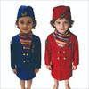 Childrens Halloween Flight Attendant Costume With Uniform Fabric For Kids Stage Play
