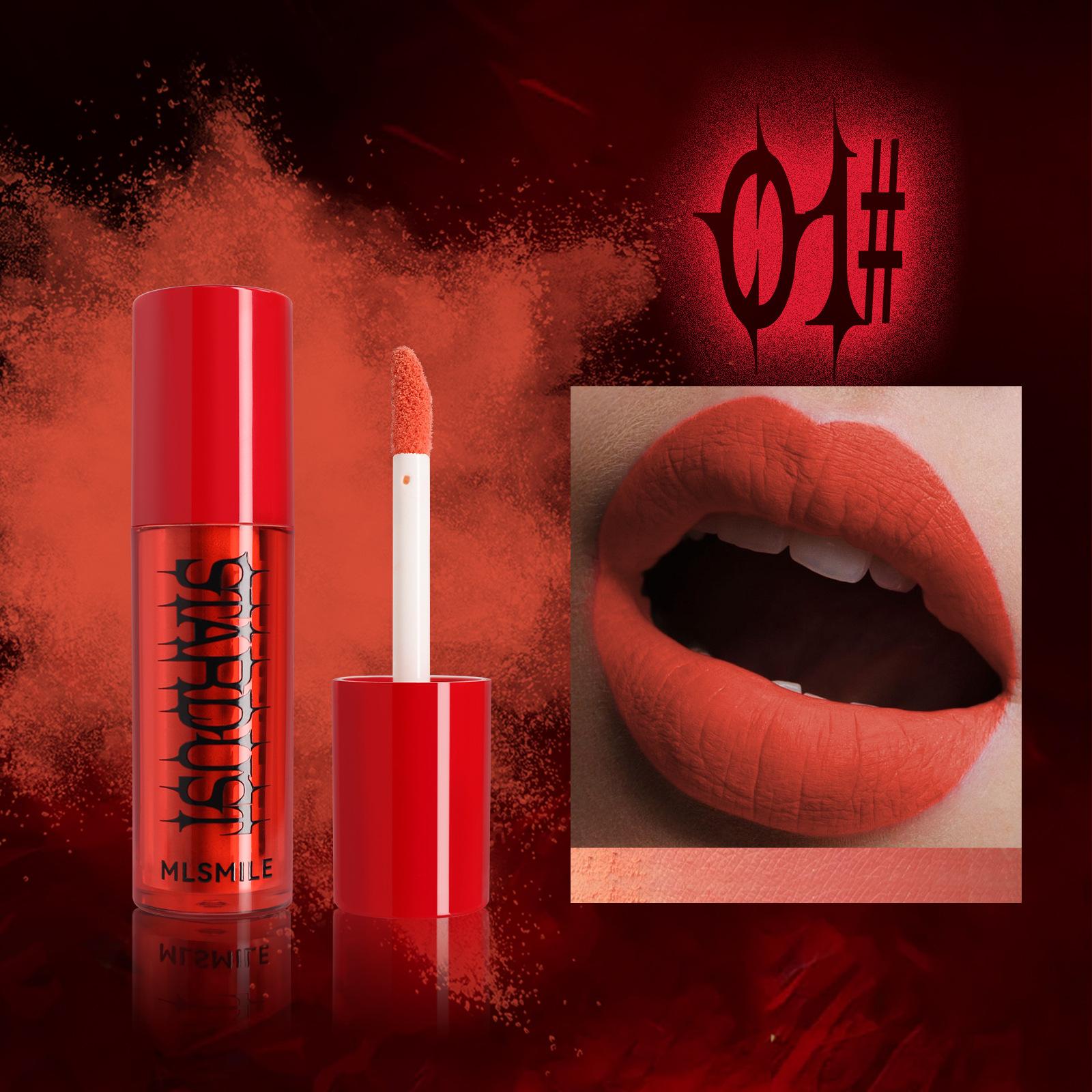 

MLSMILE Разноцветная бархатно-матовая, с эффектом миста, перламутровая, с мелким глиттером, помада с пудровым покрытием на водной основе для легкого нанесения цвета, блеск для губ, Хэллоуин