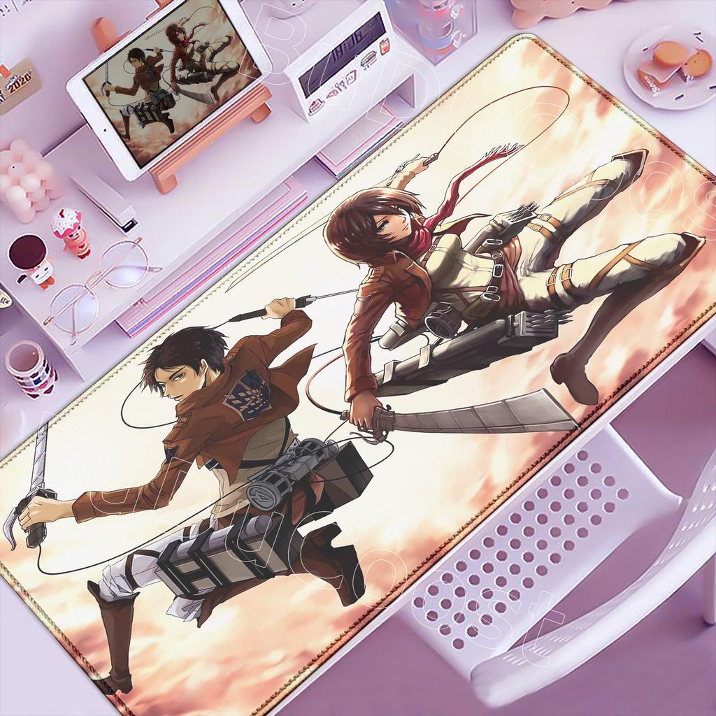 New Cool Anime Attack On Titan Large Mouse Pad Computer Non-slip Mousepad XXL 900x400mm Gaming Laptop Keyboard Mouse Mats Carpet