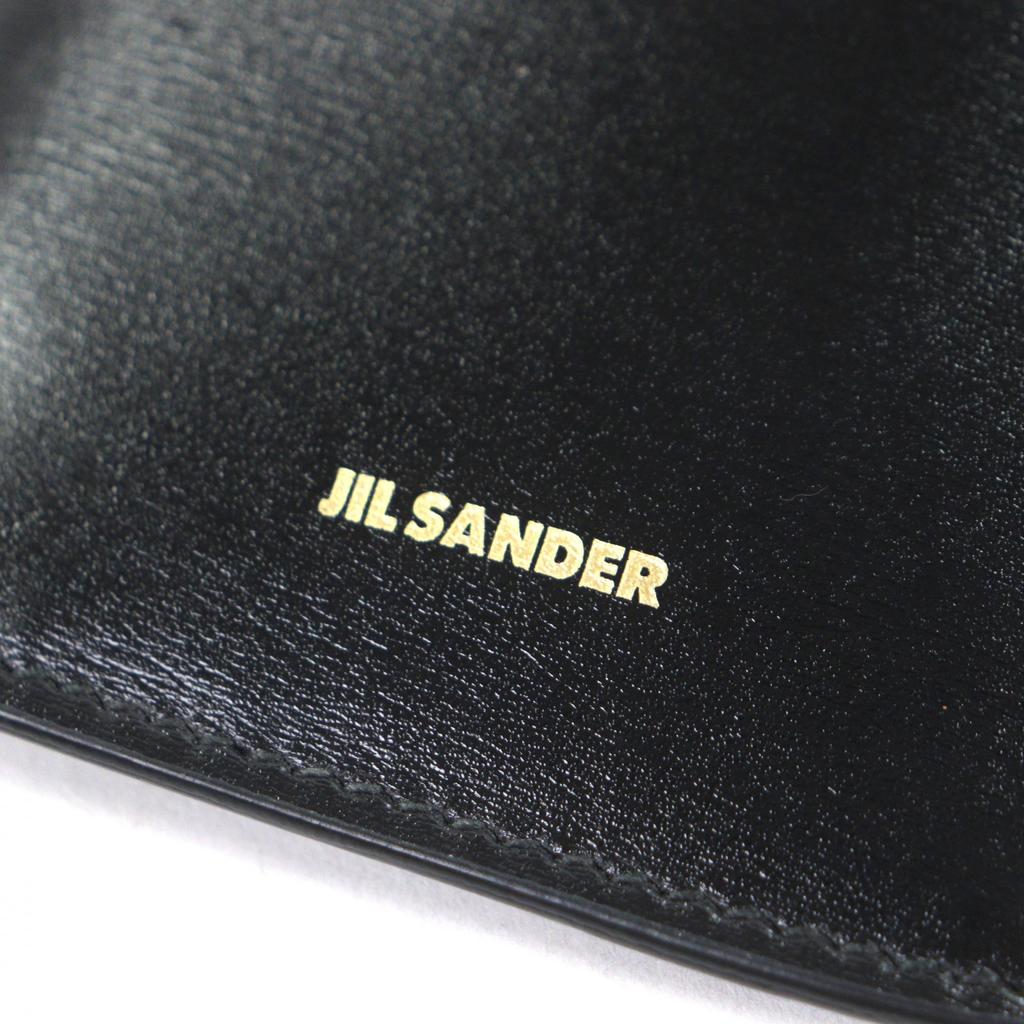 Excellent JIL SANDER Mobile Case GIRO PHONE CASE Logo Print Shoulder Bag Black Used