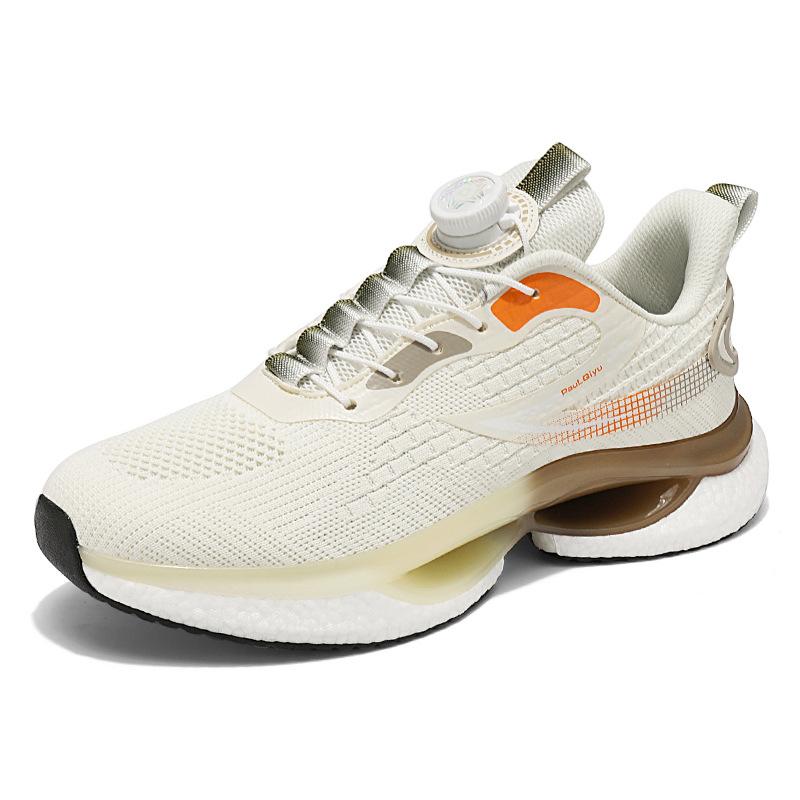 2025 new sports shoes men's rotating button running shoes ultra-light shock-absorbing mesh breathable men's shoes live broadcast