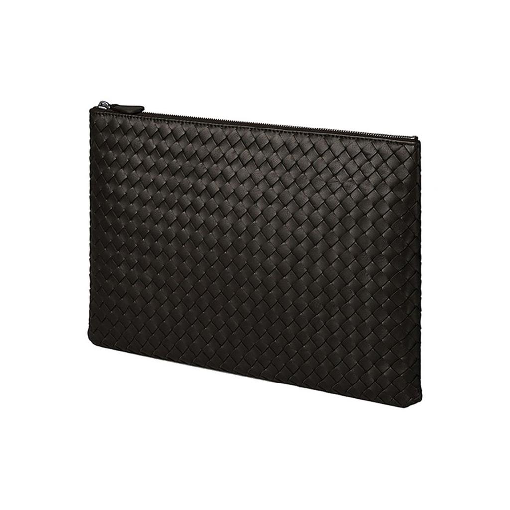 Bottega Veneta Intrecciato Solid Color Woven Lambskin Clutch Men clutch Dark-Brown 355261-V0010-2006