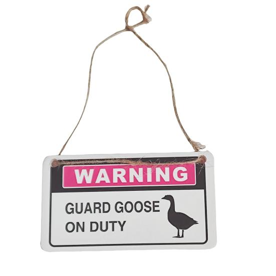 Porch Goose Hanging Sign Weather-proof Outdoor Garden Patio Yard Goose Statue Halloween Christmas Welcome Decorative Plaque