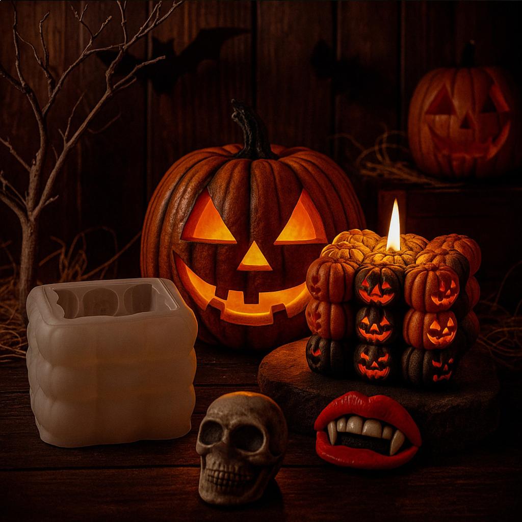 DIY Halloween Kürbis Silikon für Kerzenherstellung, Aromatherapie-Kerze, Heimdekoration (Single )