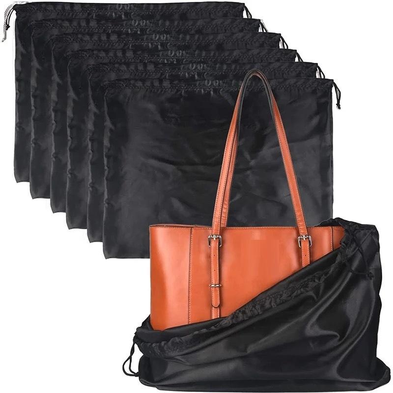 Silk Cloth Dust Bags Fashion Dustproof Travel Drawstring Pouch Thick Dust Cover Storage Bags Handbags