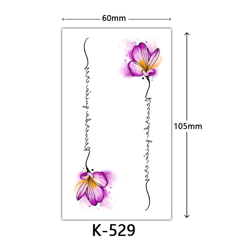 Small Fresh Tattoo Sticker, English, Alphabet Flower Butterfly Sketch Line, Waterproof Tattoo Sticker Tattoo