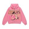 Fashion Versatile Eagle Letter Print Loose Hooded Cardigan Sweatshirt Fall