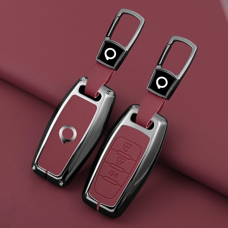 Zinc Alloy Genuine Leather Auto Smart Key Fob Cover Case Fit For Great Wall Cannon Series Power H6 Series Cannon Series P Series M4 Hover Series